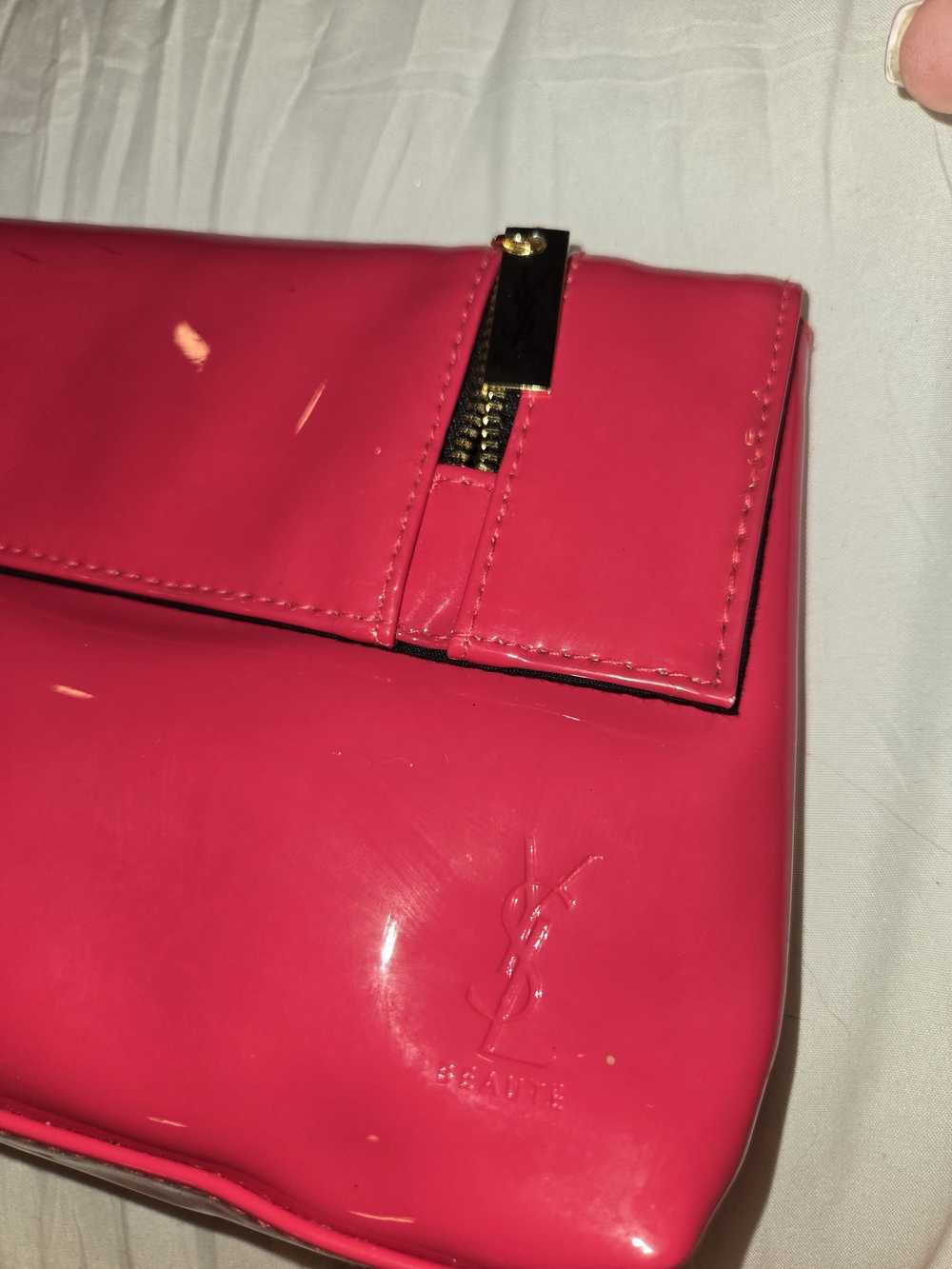 Ysl Hot Pink Patent Women's Clutch - Unbranded View 4